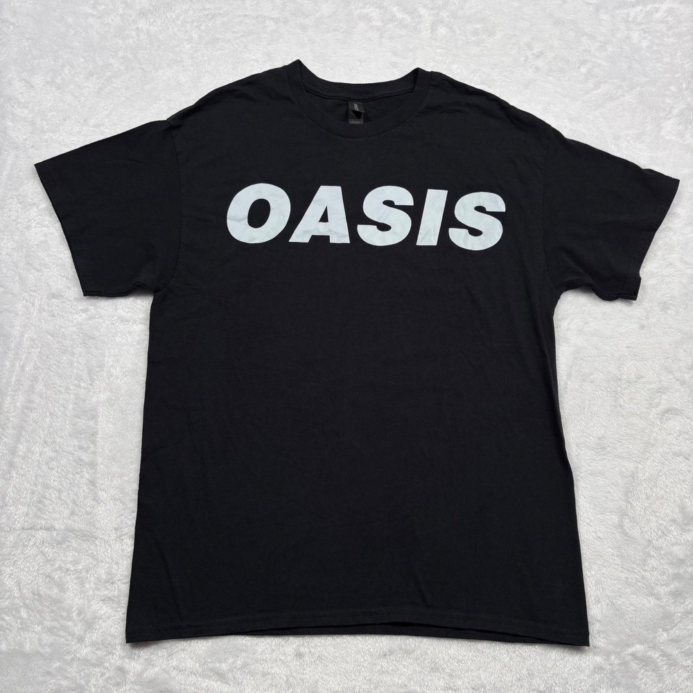 Oasis Live 2025 Tour T-Shirt Men M Black Decca Logo Band Europe England Gildan